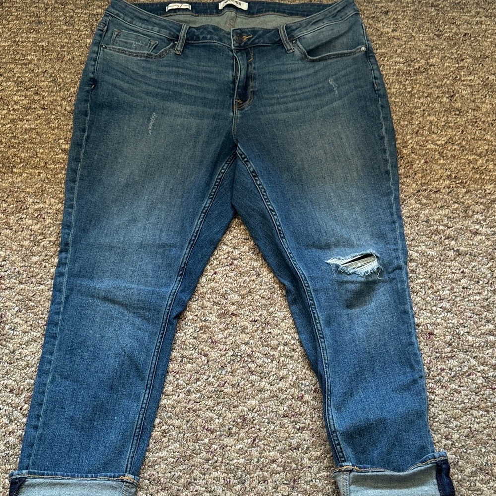Vigoss Medium Blue Distressed Boyfriend Jeans